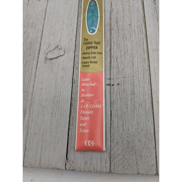 Vintage J&P Coats Neck Opening Metal Zipper 16" Dk Turquoise 123 - Picture 3 of 4